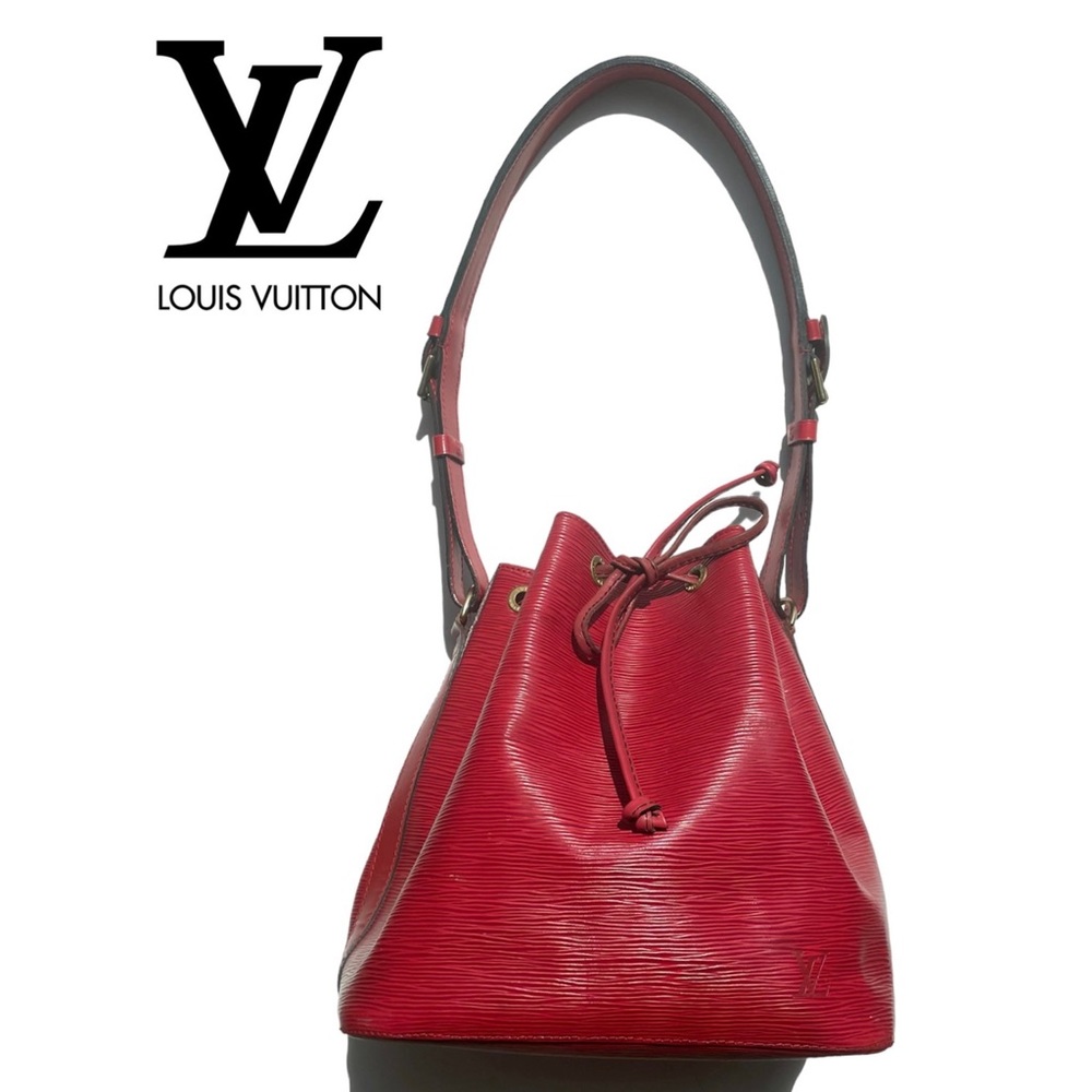 💯 Louis Vuitton Epi Petit Noe Red Bag